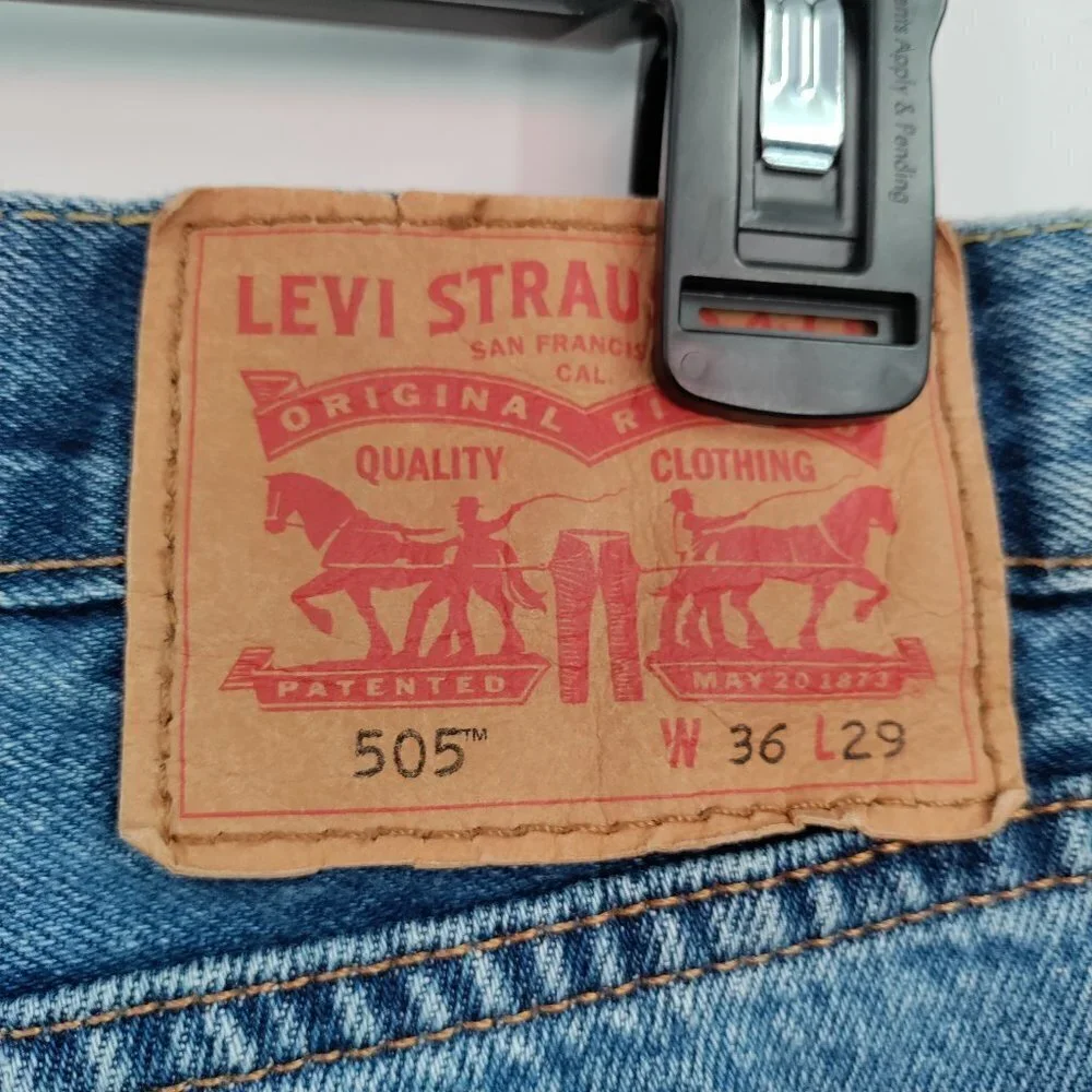 Levi's 505 High-Rise Regular Fit Straight Leg Light Wash Denim Jeans 36W Men